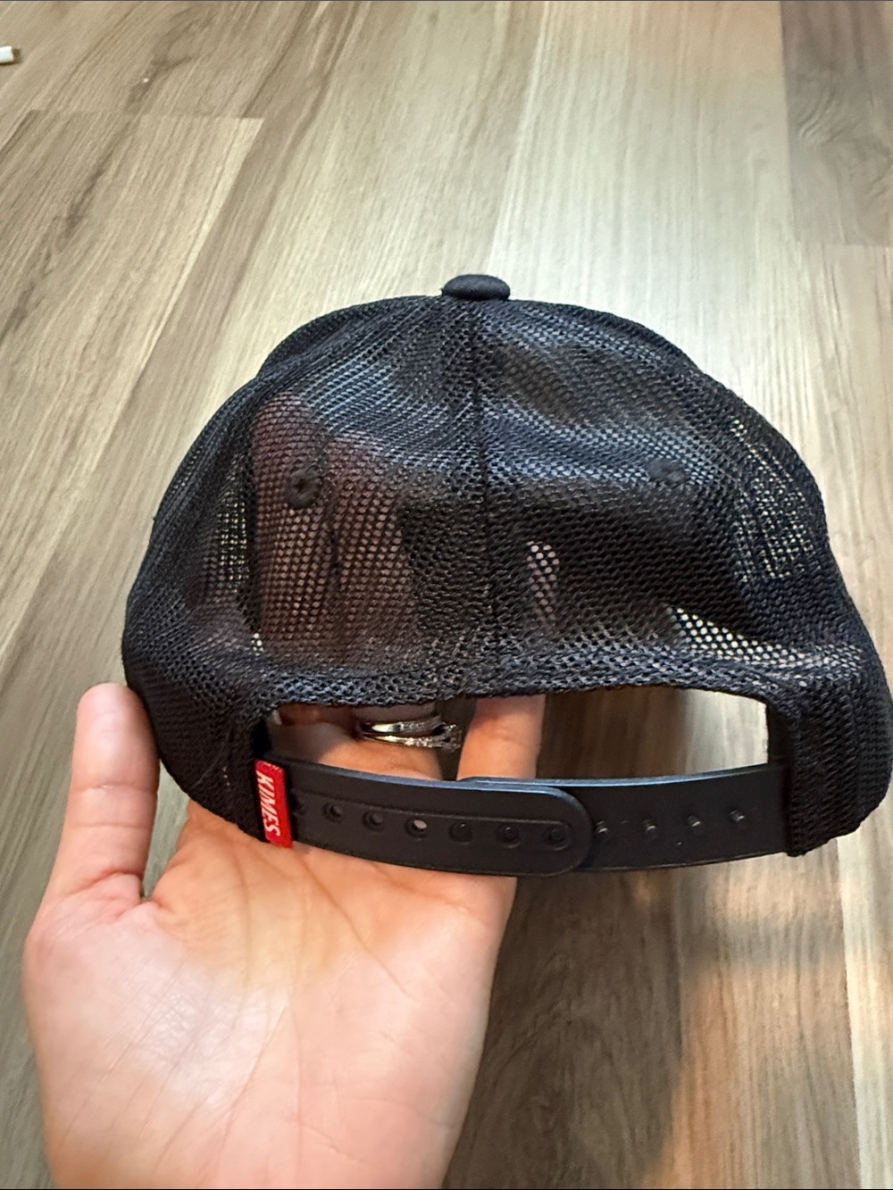 Black Trucker Cap with White Longhorn Patch - Kimes Ranch - Picture 2 of 3
